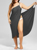 Image of Plus Size Pareo Beach Cover Up Wrap Dress Bikini Swimsuit Bathing Suit Cover Ups Robe De Plage  Beach Wear Tunic kaftan Swimwear