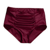 Image of Plus Size S-5XL Women High Waist Ruched Thong Bikini Bottoms Tummy Control Swimsuit Briefs Swimming Trunks For Ladies Summer Hot