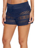 Image of Plus Size Swimwear Lace Shorts Bottom Two Piece Separate Swimming Bikinis Black Swimsuit Pants Woman Beach Sports Short Pants