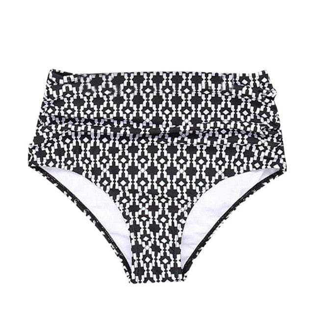 Plus size High Waisted Bikini Women Swim Shorts Bottom Swimsuit Swimwear black Bathing Pants thong bikini bottoms