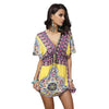 Image of Print Beach Dress Tunic Beachwear V-Neck Plus Size Bikini Cover Up Summer Swimwear Swimsuit Cover Ups Pareo Praia