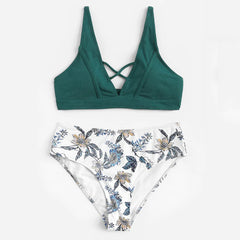 Print Sexy Bikinis Women Swimsuit High Waisted Bathing Suits 2019 Summer Striped Underwire Beach Biquini Female Swimwear #T