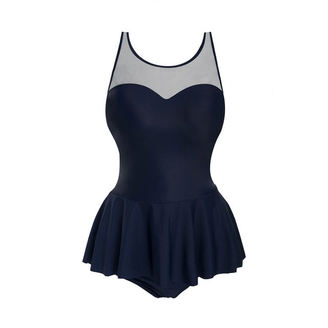 Printed V Back Drawstring Shoulder Swimdress With Shorts Plus Size Swimwear Tankini Sets Swimsuit And Free Gift Swimming Cap