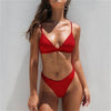 Image of Push Up Bikini 2019 Sexy Swimsuit Swimwear Female Solid Thong Brazilian Mini Micro Bikini Set Biquini Bathing Suit Women
