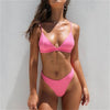 Image of Push Up Bikini 2019 Sexy Swimsuit Swimwear Female Solid Thong Brazilian Mini Micro Bikini Set Biquini Bathing Suit Women