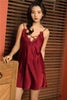 Image of QWEEK Lace Sexy Women Sleepwear Cross Strap lingerie Satin night dress Backless Nightgown 2019 Summer Home Wear silk dress