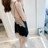Image of QWEEK Nightgown Ladies Dress Lace Sexy Nightdress Backless Night Wear Sexy Cross Bandage Satin Nightwear Lingerie Nightgown