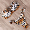 Image of RUUHEE Bandeau Bikini Swimwear Women Swimsuit Sexy Ruffle Bikini Set Push Up Bathing Suit Female Brazilian Leopard Swimsuit 2019