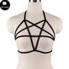 Image of Rave Wear Pentagram Bondage Body Harness Lingerie Goth Crop Tops Fetish  Cage Bra Lingerie Harness Belt Star Harness Bra