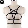 Image of Rave Wear Pentagram Bondage Body Harness Lingerie Goth Crop Tops Fetish  Cage Bra Lingerie Harness Belt Star Harness Bra