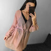 Image of Riseado New Long Sleeved Beach Dress Sexy Swimwear Women Cover Ups Solid Belted Swimsuit Hollow Beach Wear Summer