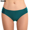 Image of Riseado New Sexy Bikinis Bottom biquini Swimwear Women Ruched Swimsuit Solid Swim Wear Bathing Suits Summer Beach Wear