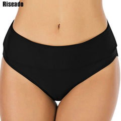 Riseado Sexy Bikini Bottoms Hipster Swimwear Women 2020 Ruched Swimsuit Solid Bathing Suits Brazilian Bikinis Beach Wear