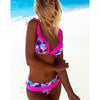 Image of Ruffle Bikini Set 2019 Summer Padded Printed Floral Push Up Swimsuit For Women Sexy Bandeau Female Leopard Bathing Suit Biquini