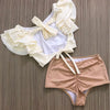Image of Ruffle High Waist Bikini 2020 Swimwear Women Swimsuit Push Up Bikinis Women Biquini Print Swimsuit Female Beachwear Bathing Suit