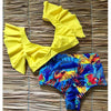 Image of Ruffle High Waist Bikini 2020 Swimwear Women Swimsuit Push Up Bikinis Women Biquini Print Swimsuit Female Beachwear Bathing Suit
