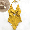Image of Ruffle Swimsuit Women Backless Swimwear Women One Piece Swimsuit Padded Bathing Suit Ladies Beachwear Monokini Maillot De Bain