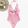 Image of Ruffle Swimsuit Women Backless Swimwear Women One Piece Swimsuit Padded Bathing Suit Ladies Beachwear Monokini Maillot De Bain