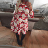 Image of S-5XL Plus Size Tunic Autumn Women Dresses Casual Cartoon Print Christmas Dress Casual Loose Long Sleeve Party Dress Vestidos