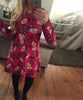 Image of S-5XL Plus Size Tunic Autumn Women Dresses Casual Cartoon Print Christmas Dress Casual Loose Long Sleeve Party Dress Vestidos