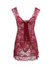 Image of S-6XL Plus Size Dress Women's Lace Bow Pajamas Ultra Sexy Home Wear Women's Tops and Panties Sexy Lingerie Babydoll Erotic