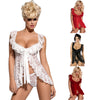 Image of S-6XL Plus Size Dress Women's Lace Bow Pajamas Ultra Sexy Home Wear Women's Tops and Panties Sexy Lingerie Babydoll Erotic