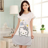Image of Sanderala Women Print Cartoon Sexy Sleepwear Round Neck Lingerie Cute Nightdress Strap Thin Female Underwear Nighty Home Wear
