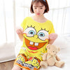 Image of Sanderala Women Print Cartoon Sexy Sleepwear Round Neck Lingerie Cute Nightdress Strap Thin Female Underwear Nighty Home Wear