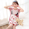 Image of Sanderala Women Print Cartoon Sexy Sleepwear Round Neck Lingerie Cute Nightdress Strap Thin Female Underwear Nighty Home Wear