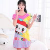 Image of Sanderala Women Print Cartoon Sexy Sleepwear Round Neck Lingerie Cute Nightdress Strap Thin Female Underwear Nighty Home Wear