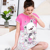 Image of Sanderala Women Print Cartoon Sexy Sleepwear Round Neck Lingerie Cute Nightdress Strap Thin Female Underwear Nighty Home Wear