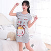 Image of Sanderala Women Print Cartoon Sexy Sleepwear Round Neck Lingerie Cute Nightdress Strap Thin Female Underwear Nighty Home Wear