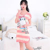 Image of Sanderala Women Print Cartoon Sexy Sleepwear Round Neck Lingerie Cute Nightdress Strap Thin Female Underwear Nighty Home Wear