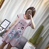 Image of Sanderala Women Print Cartoon Sexy Sleepwear Round Neck Lingerie Cute Nightdress Strap Thin Female Underwear Nighty Home Wear