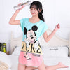 Image of Sanderala Women Print Cartoon Sexy Sleepwear Round Neck Lingerie Cute Nightdress Strap Thin Female Underwear Nighty Home Wear