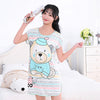 Image of Sanderala Women Print Cartoon Sexy Sleepwear Round Neck Lingerie Cute Nightdress Strap Thin Female Underwear Nighty Home Wear