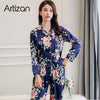 Image of Satin Silk Pajamas for Women's Set pyjamas Button Pigiama Donna pjs Winter Mujer Pijama Sleepwear Nightwear Pizama Damska 2Pcs