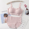 Image of Seamless Bra Set For Women Underwear Push Up Lingerie Set Wire Free Bra And Panty Set Plus Size S M L XL Size Intimates Female