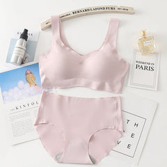 Seamless Bra Set For Women Underwear Push Up Lingerie Set Wire Free Bra And Panty Set Plus Size S M L XL Size Intimates Female