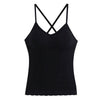 Image of Seamless Cotton Tops For Women Band lingerie Pad Vest Tube Top Summer Tank Top Cross Straps One-piece Underwear Camisoles #F