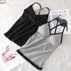 Seamless Cotton Tops For Women Band lingerie Pad Vest Tube Top Summer Tank Top Cross Straps One-piece Underwear Camisoles #F