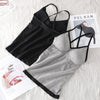 Image of Seamless Cotton Tops For Women Band lingerie Pad Vest Tube Top Summer Tank Top Cross Straps One-piece Underwear Camisoles #F