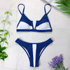 Image of Sexy Bandeau Bikinis 2019 New V Neck Bikini Swimsuits Push Up Swimwear Female Brazilian Bikini Set Bathing Suits Biquini 3418