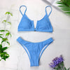Image of Sexy Bandeau Bikinis 2019 New V Neck Bikini Swimsuits Push Up Swimwear Female Brazilian Bikini Set Bathing Suits Biquini 3418