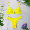 Image of Sexy Bandeau Bikinis 2019 New V Neck Bikini Swimsuits Push Up Swimwear Female Brazilian Bikini Set Bathing Suits Biquini 3418