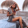 Image of Sexy Beach Cover Up Leopard Print Beach Women Bikini Cover-ups Beachwear Female Swimsuit Cover Up Dress Swimwear Beach Tunic