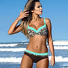 Image of Sexy Bikinis 2020 Halter Swimsuit Solid Swimwear Women Plus Size Shiny Bordered Bikini Set Bathing Suit Push Up Two-piece Suit