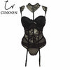 Image of Sexy Bustier and Corset Purple Women High Elastic Gothic Corset Female Solid Bustier Overbust Push Up Corset Bralette 3 Pcs/Lot