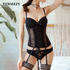 Image of Sexy Bustier and Corset Women High Elastic Gothic Corset Waist Trainer sexy lingerie bodysuit Slimming Underwear Corselet