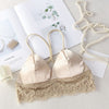 Image of Sexy Crop Top Women Satin Silk Camis Bralette Beauty Back Lace Tube Top Strap Padded Bra топ